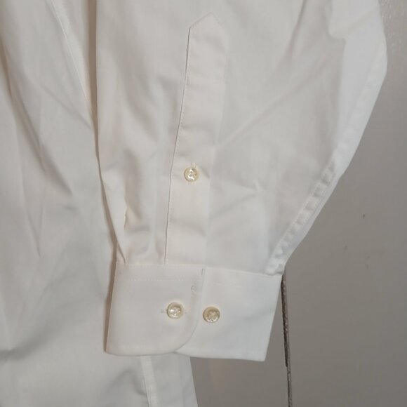 NWT. Executive Collection Men's White 17x32-33 Cotton Dress Shirts (0298A4) - Picture 4 of 11